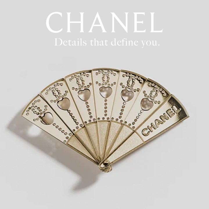 *和モダンで華やぐ扇子デザイン*【CHANEL】ブローチ