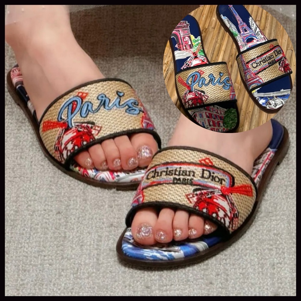 【カラフルなデザインがおしゃれ♪】DIOR サンダル