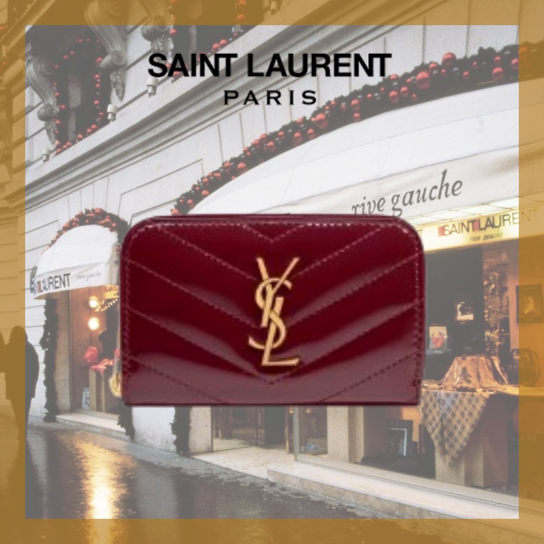 【Saint Laurent】カサンドラ マテラッセ ウォレット レッド