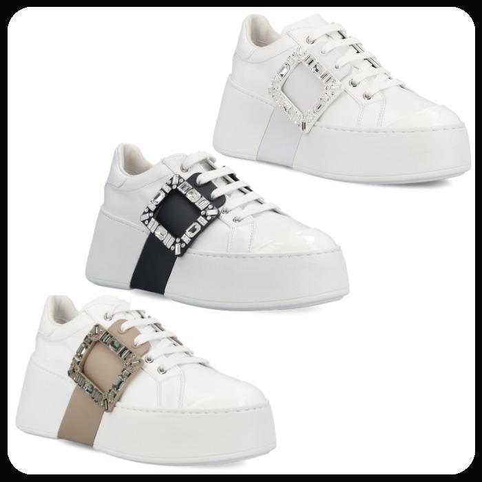 関送込 ROGER VIVIER ヴィヴ スケート レザー スニーカー