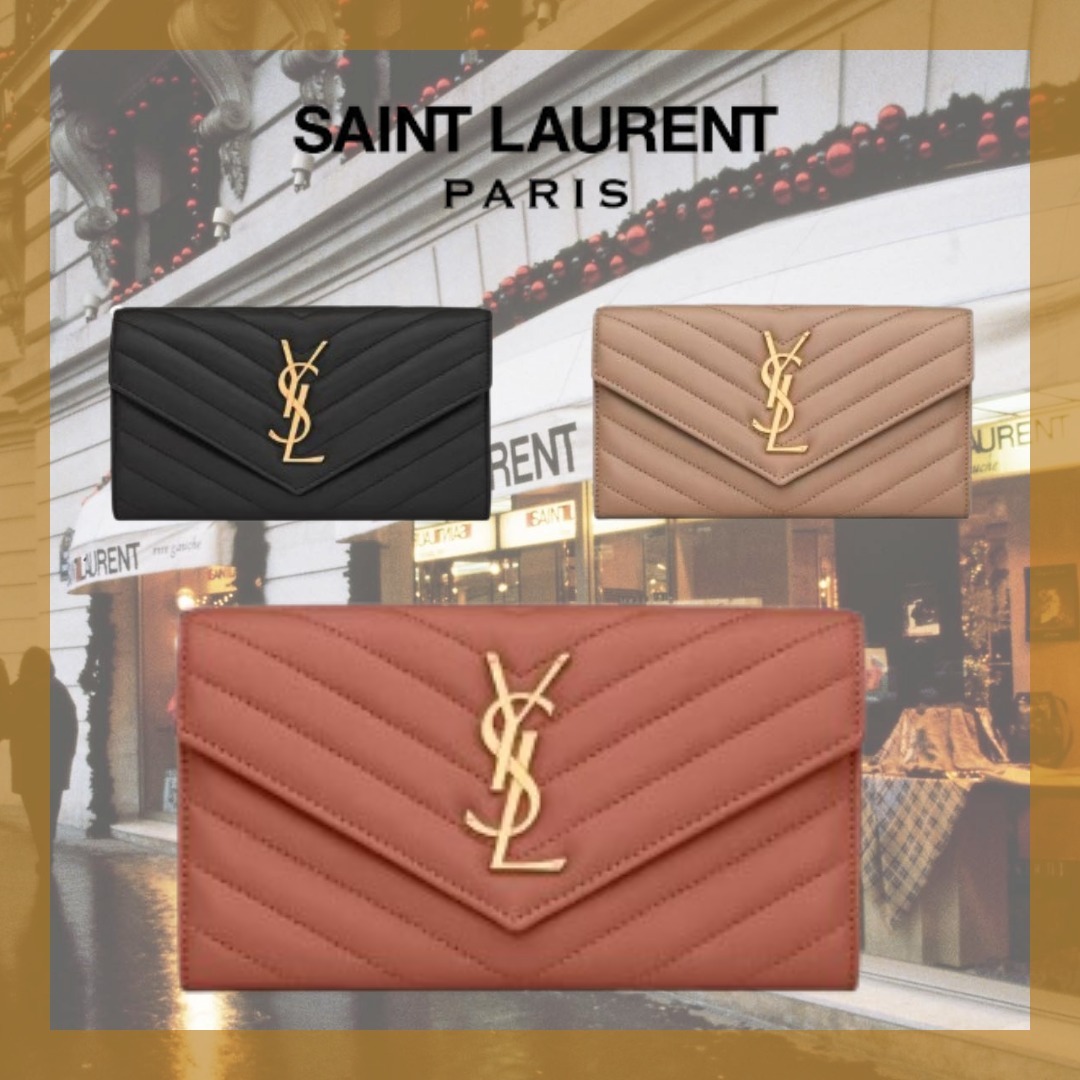 【Saint Laurent】マトラッセ ラージフラップウォレット 財布