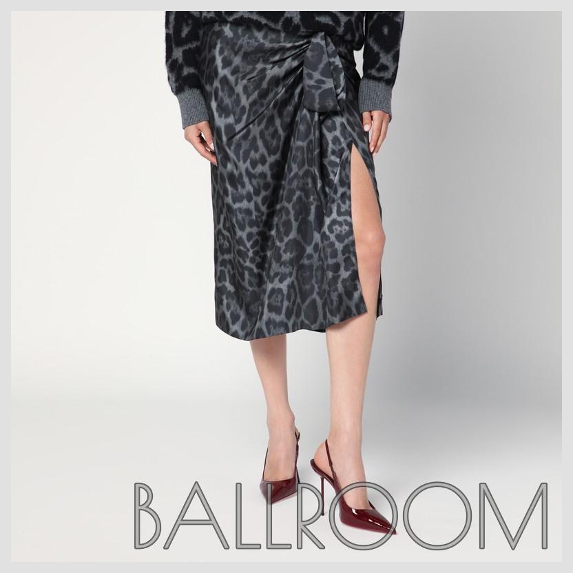 スカート STELLA MCCARTNEY LEOPARD MIDI SKIRT WITH KNOT