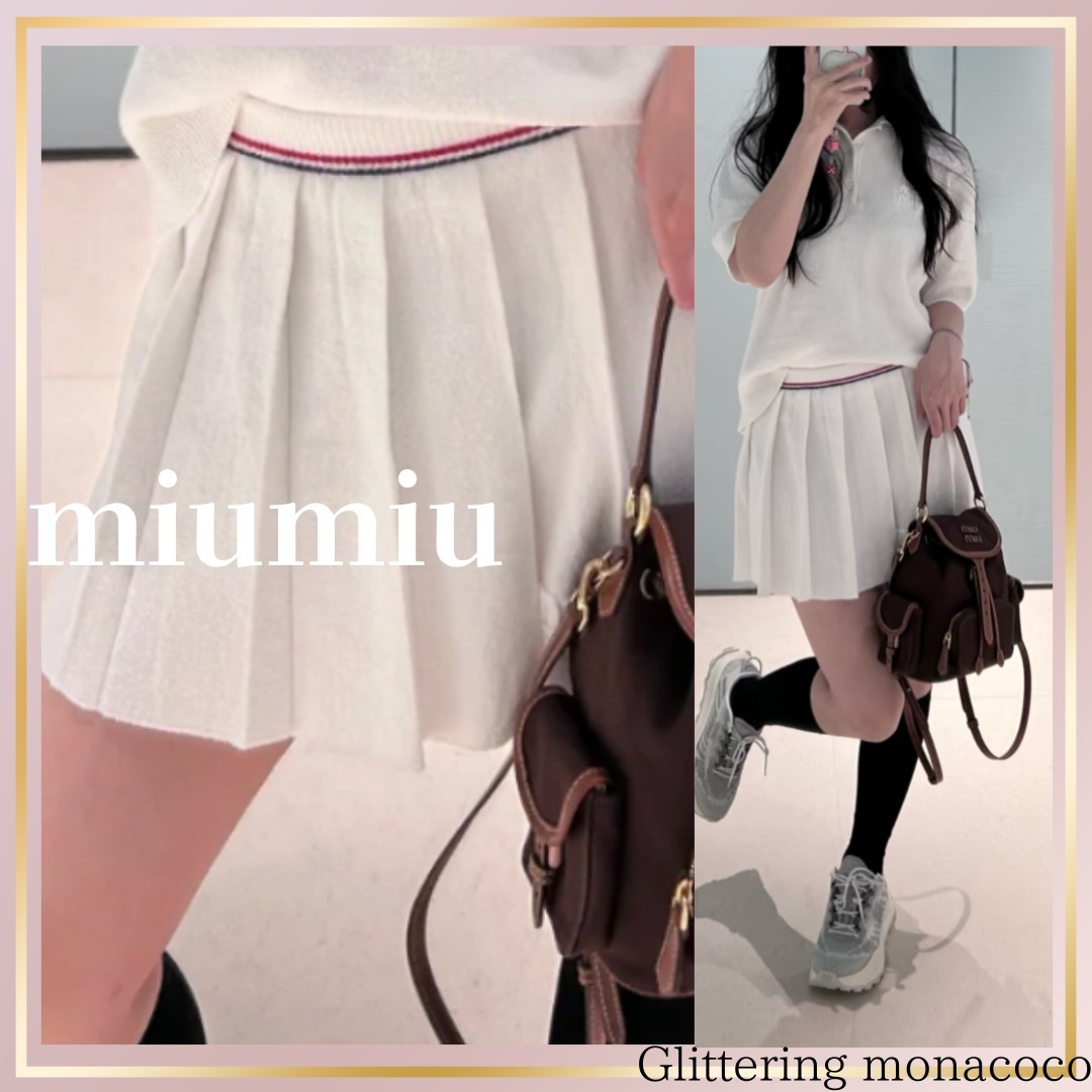 魅せる甘さと品格*miumiu*コットン ミニスカート