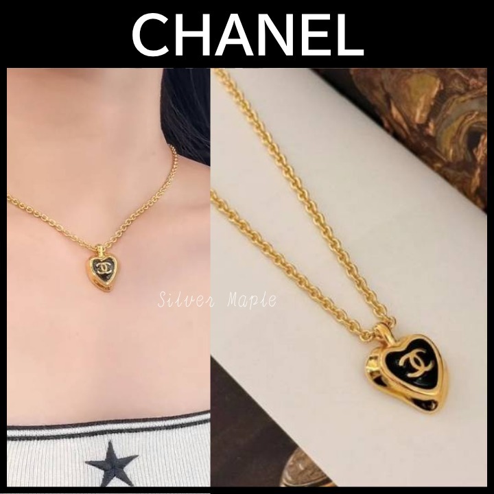 【上品なハートが可愛い♪】CHANEL ネックレス CCロゴ 25A