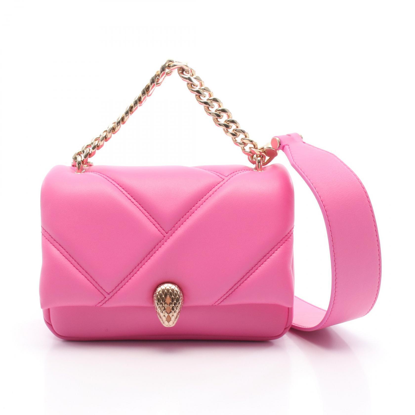 BVLGARI セルペンティ カボション レザー ハンドバッグ