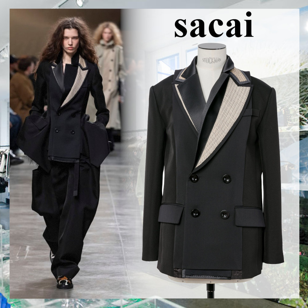 国内発【sacai】Doeskin x Double-Faced Silk Cotton Jacket