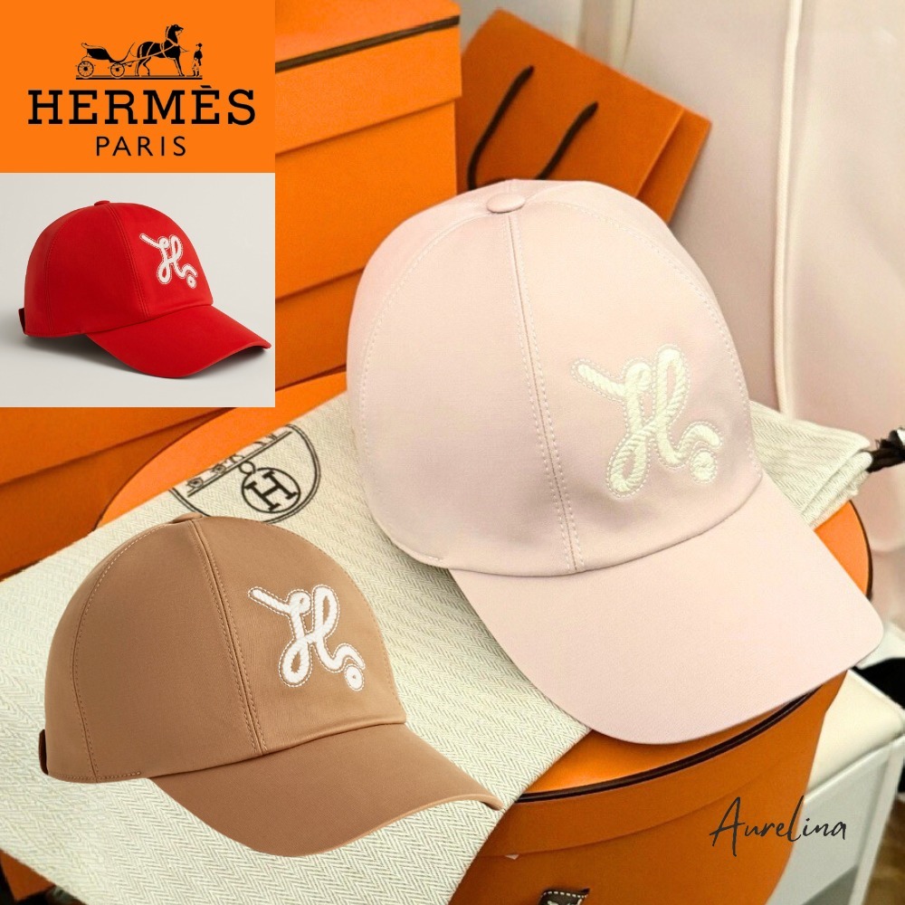 可愛い色合い!!お洒落さんアイテム【HERMES】キャップ Hロゴ