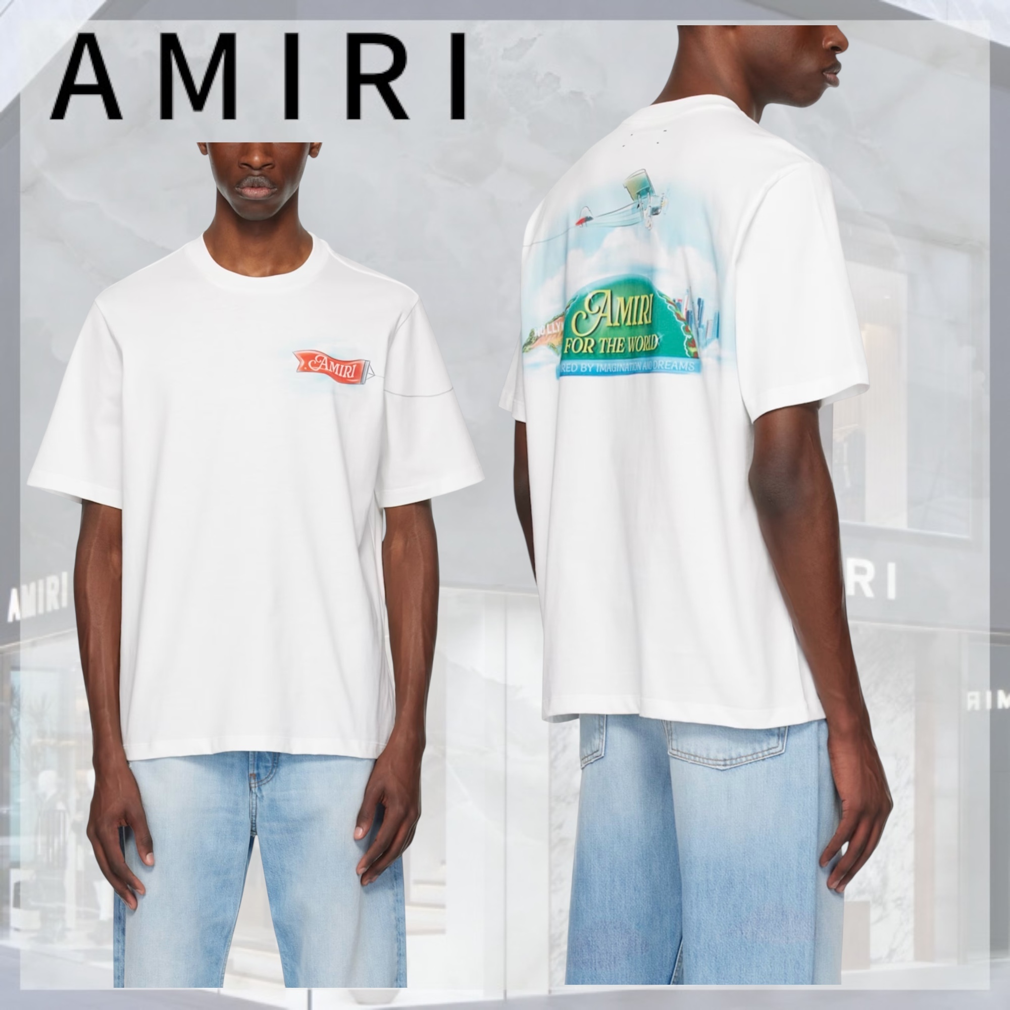 AMIRI♡ ホワイト 'AMIRI For the World' Tシャツ