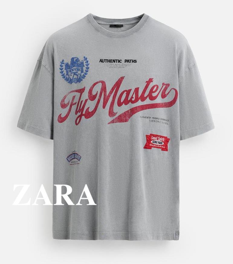 ★ドイツ発*ZARA*新作*FADED 刺繍プリントTシャツ/MG★