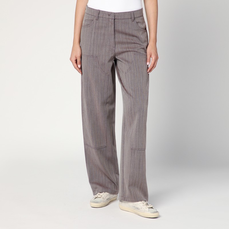 【関税&送料込】Golden Goose Light Brown Pants In Chevron Wo