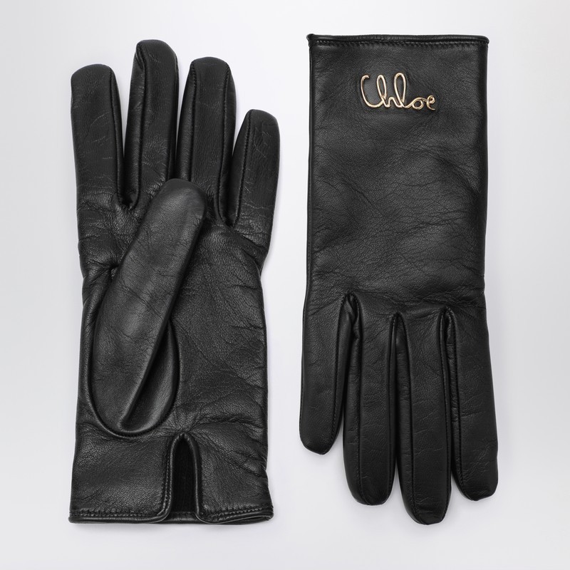 【関税&送料込】Chloe Chloe Iconic Black Leather Gloves