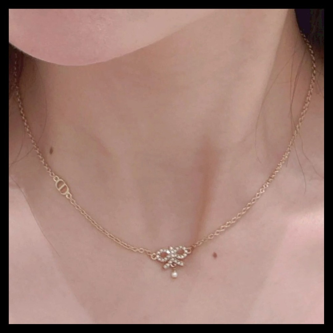 【大人かわいい仕上がり♪】DIOR Le Noeud de Dior ネックレス