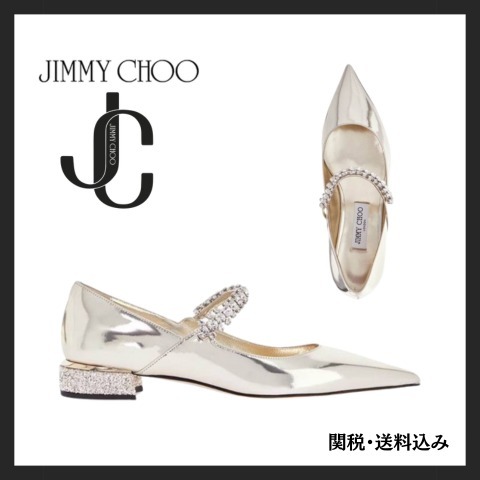 【JIMMY CHOO】 フラットシューズ BING PUMP FLATJBZ GOLD/SAND