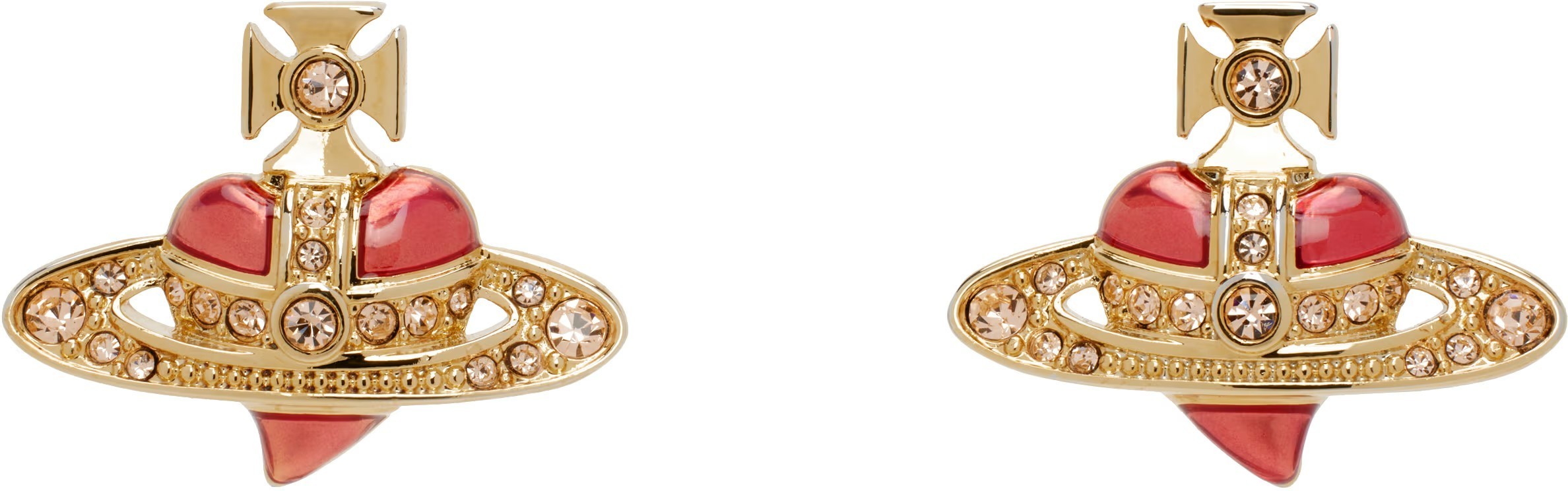 Vivienne Westwood ゴールド New Diamante Heart ピアス