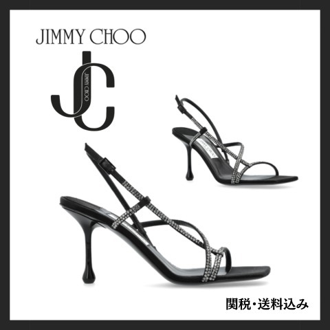 【JIMMY CHOO】 Etana 80mm サンダル ETANA 80WCH BLACK/SMOKE