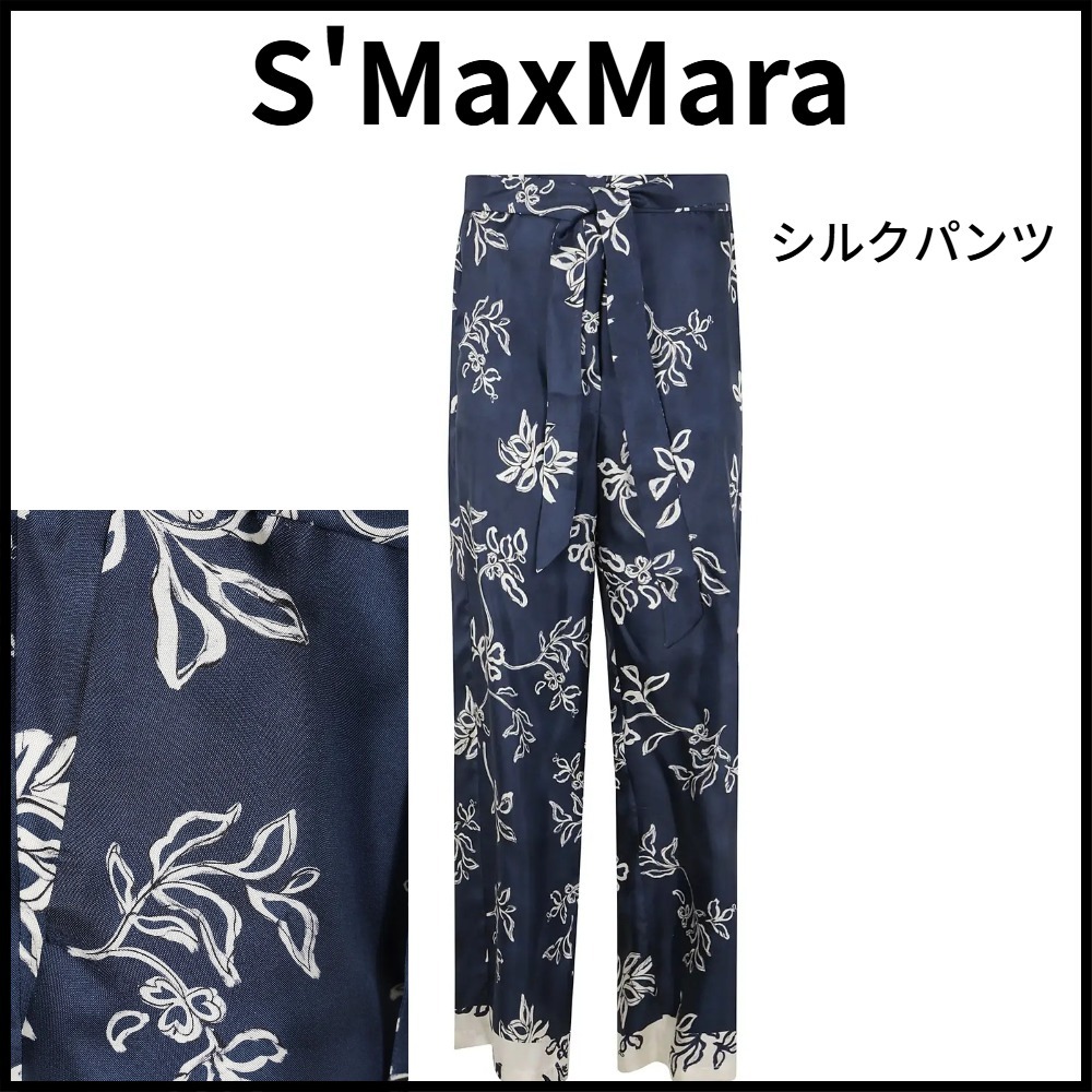 【S’MAXMARA】関税込★チンツィア★ ネイビーブルー パンツ