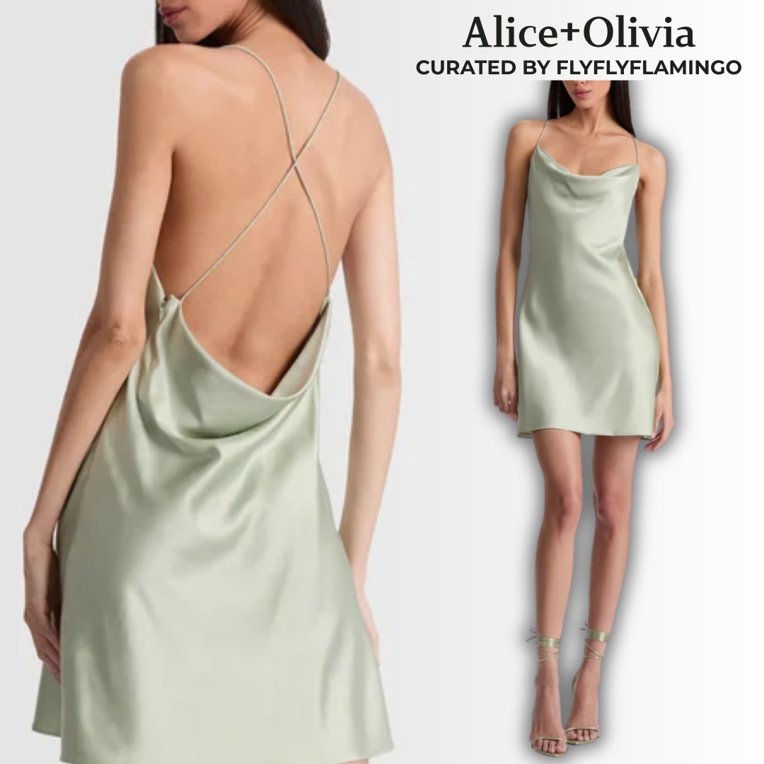 【Alice+Olivia】HARMONY カウルバック ミニ丈 スリップドレス