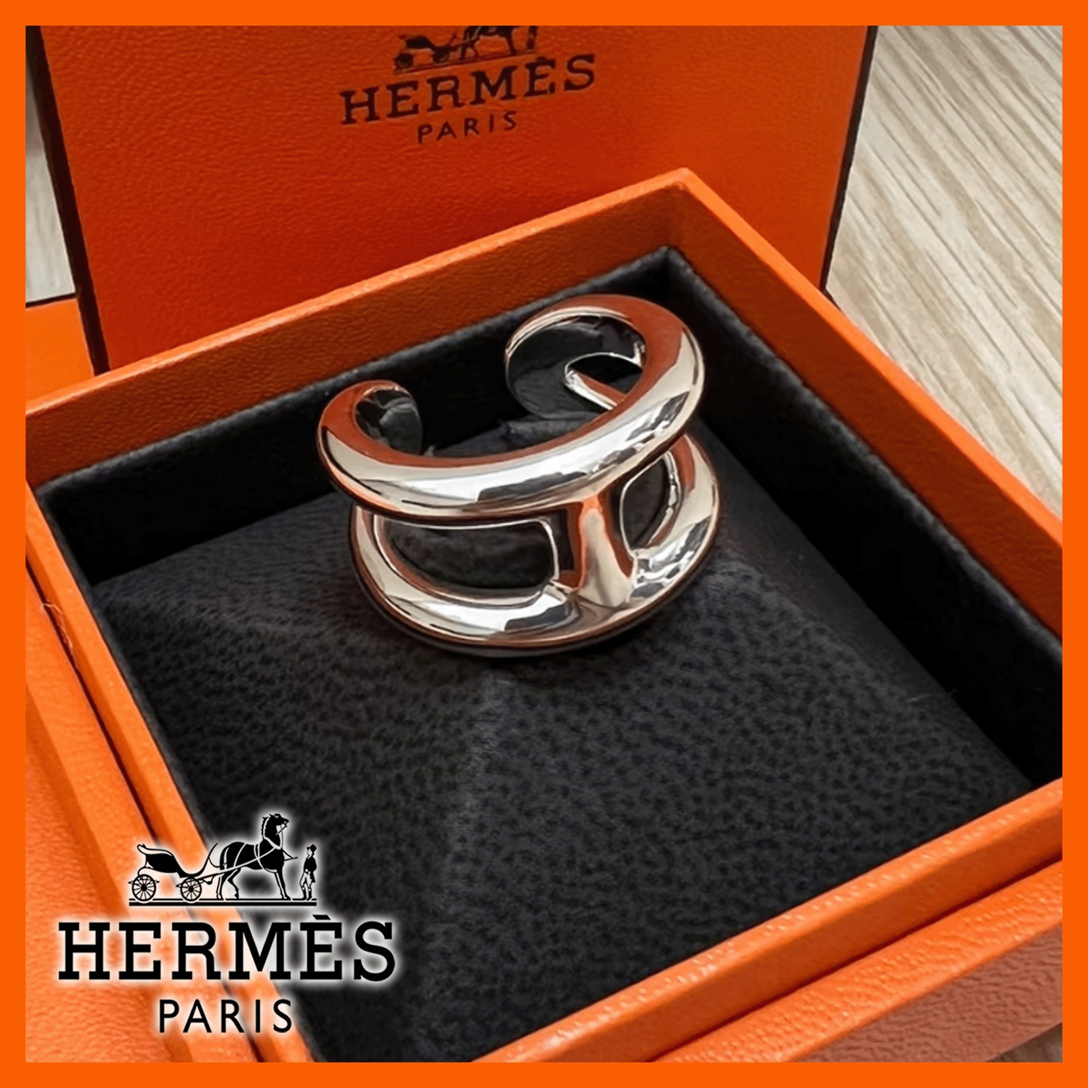 洗練モダン！【HERMES】Osmose リング GM