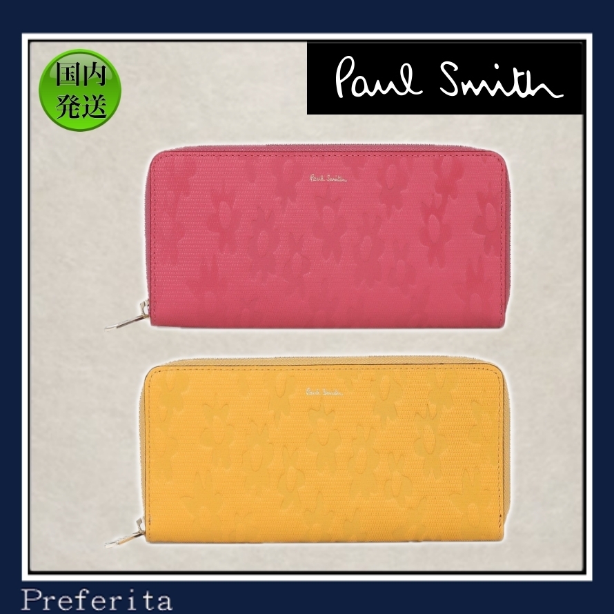 【Paul Smith】デイジーレザー 長財布 ラウンドジップ ポップ