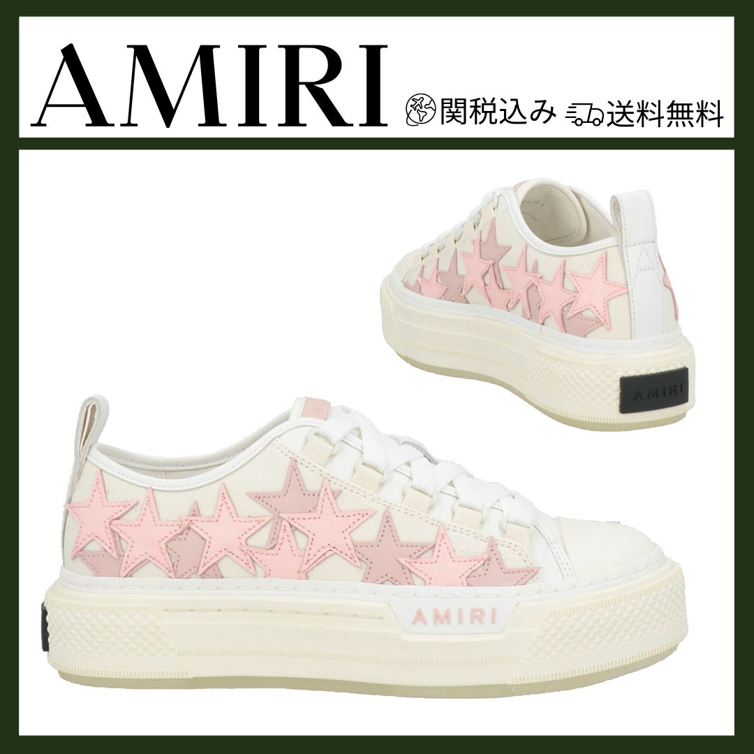 スニーカー【AMIRI】関税込み送料無料 キャンバス素材 装飾付き