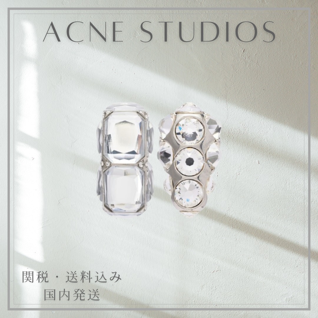 【Acne Studios】アシンメトリー クリスタル ピアス