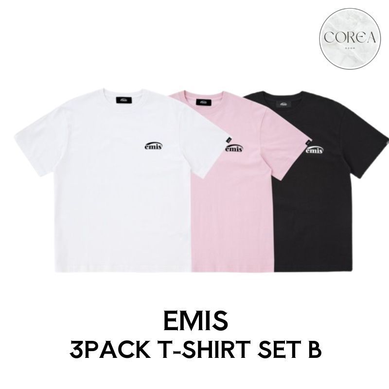【EMIS】3PACK T-SHIRT SET B (WH/BK/LP)