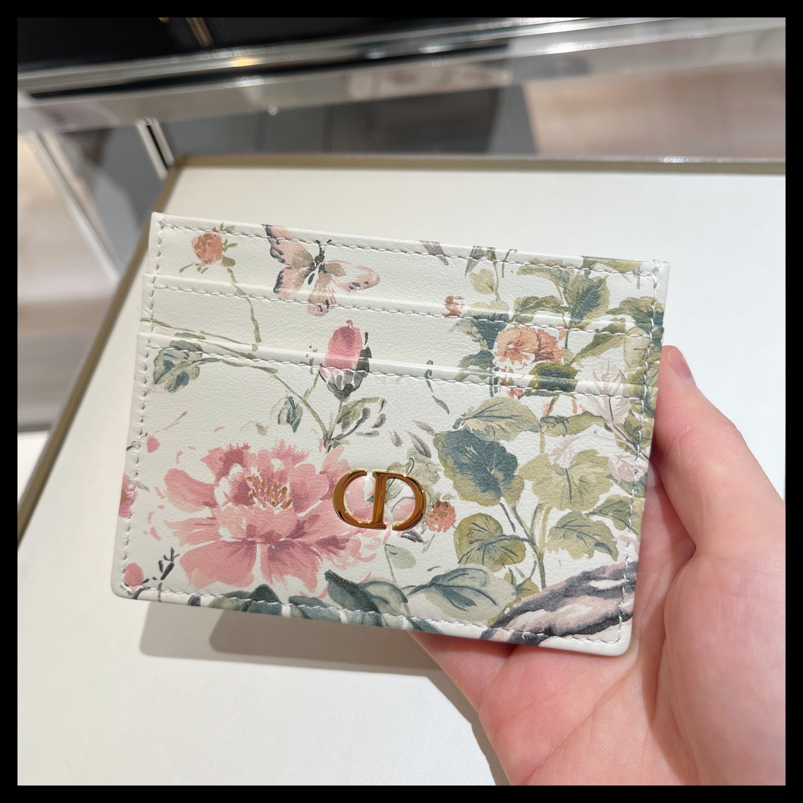 【可憐な花柄♪】DIOR★Dior Caro Freesia カードホルダー