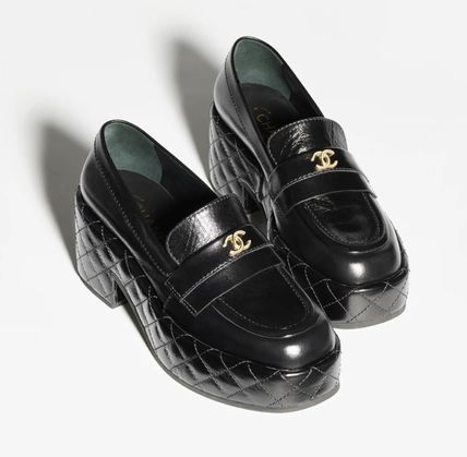 【CHANEL】ローファー ココマーク 厚底 マトラッセ 7.5cm ヒール