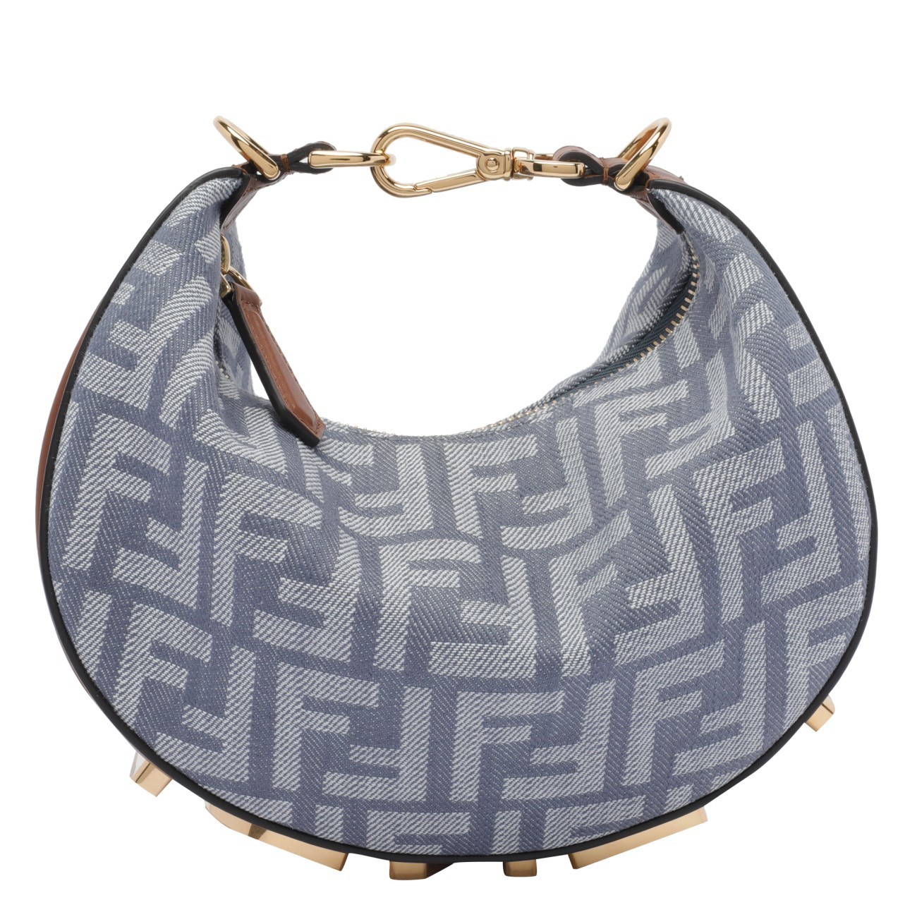ショルダーバッグ・ポシェット Fendi MINI DENIM EFFECT FF JACQUARD FENDIGRAPHY HOBO BAG