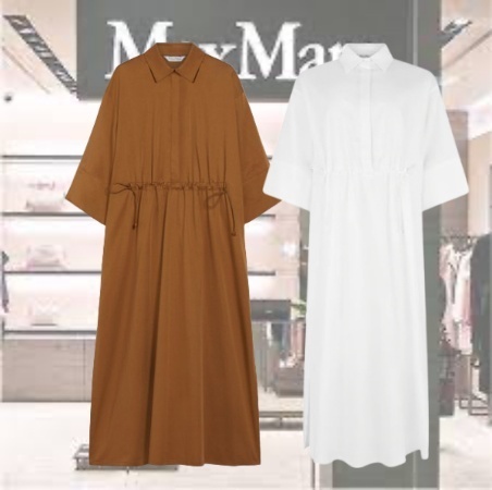 ★MAX MARA★アウトレット★コットン＆シルクフレアシャツドレス