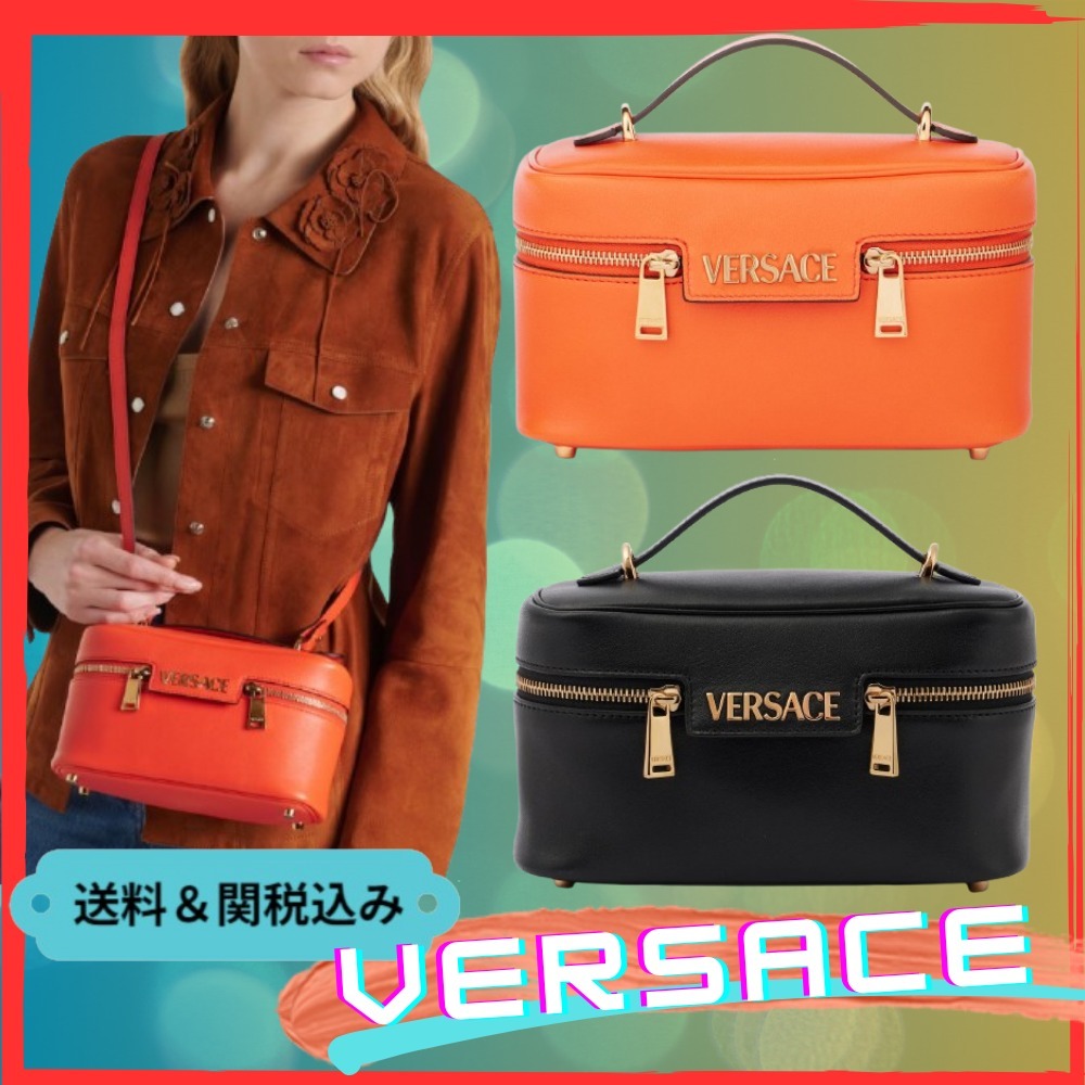 【Versace】Tag  レザー バニティバッグ