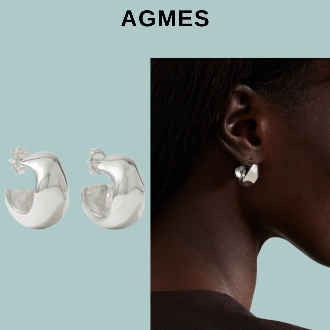 AGMES リサイクルシルバー スモール フープピアス【関税なし】