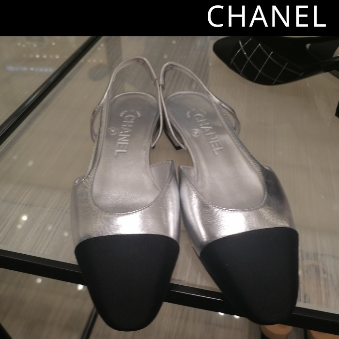 CHANEL シャネル パンプス シルバー スリングバック 25SS