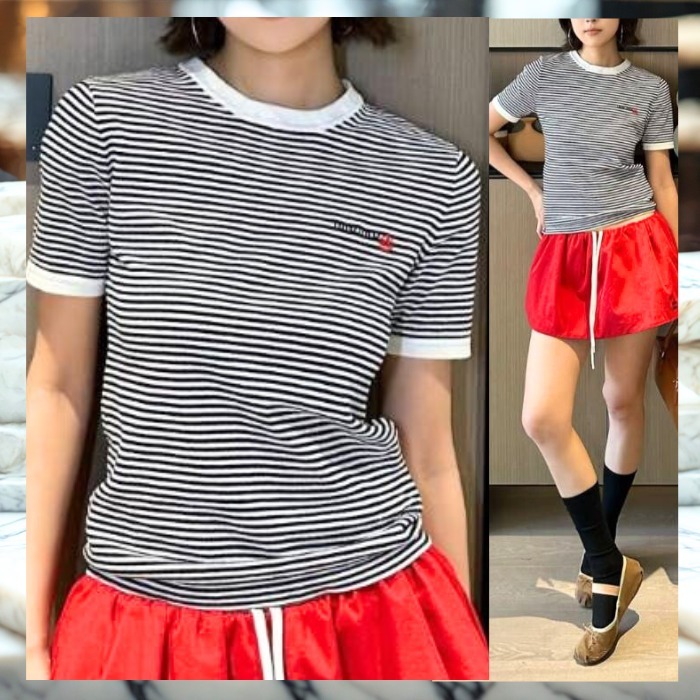 《大人カジュアル》【MiuMiu】リブジャージーTシャツ
