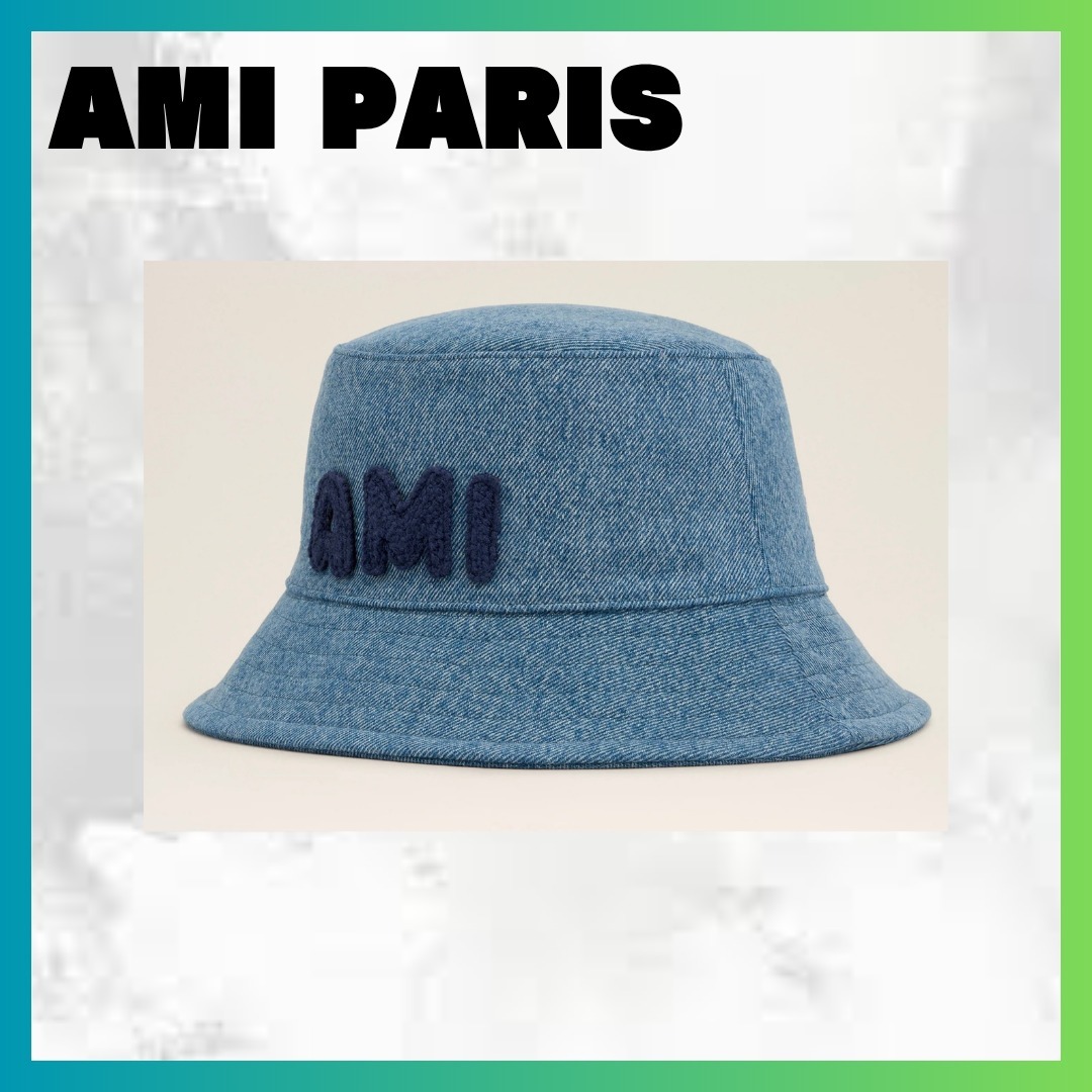 AMI PARIS ブルーボブパッチ アミパリ コットン