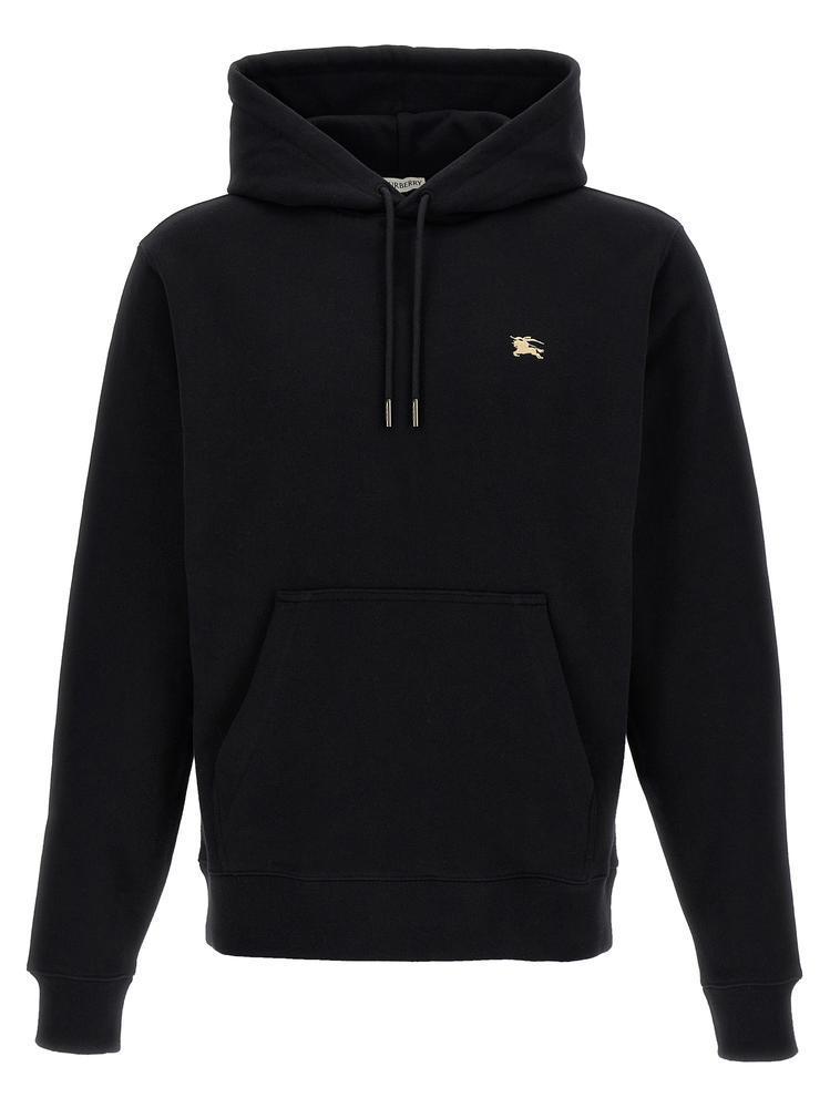 国内発 BURBERRY ロゴブラックコットンポケット長袖フーディー