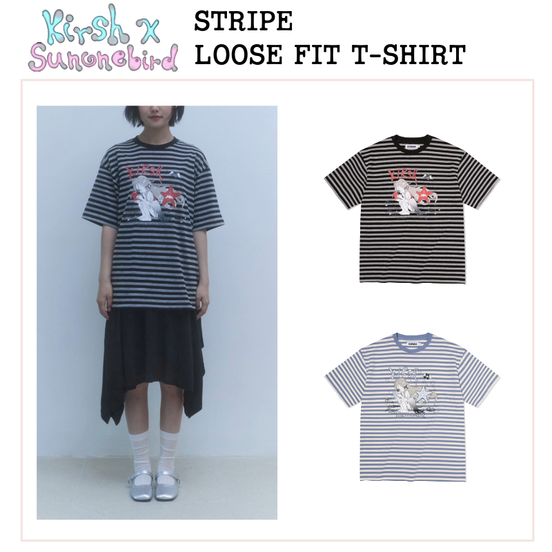 Tシャツ・カットソー [KIRSH X SUNONEBIRD2] STRIPE LOOSE FIT T-SHIRT