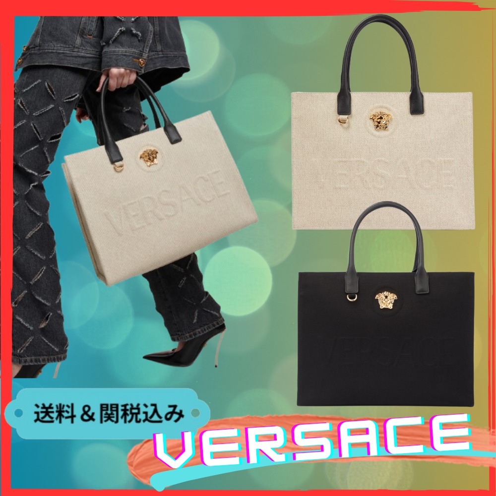 【Versace】La Medusa キャンバストートバッグ