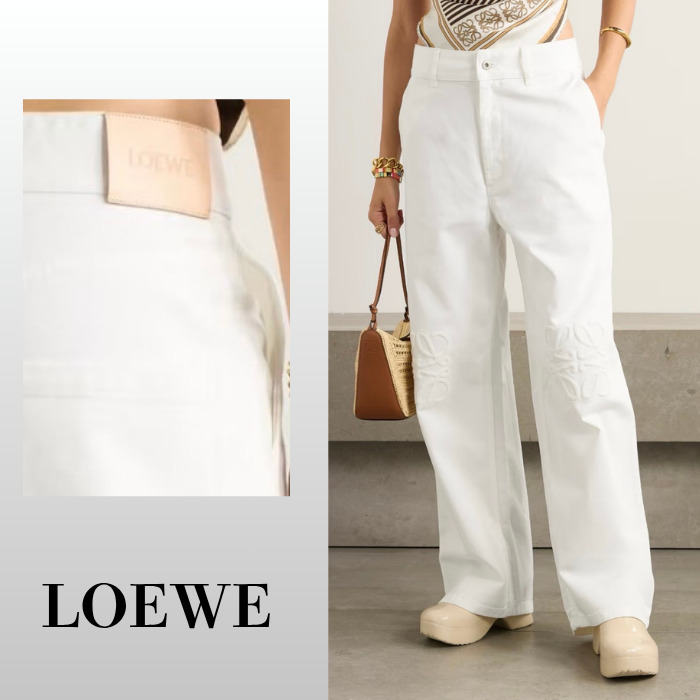 爽やかな白デニム◇ LOEWE ロエベ アナグラム バギージーンズ◇