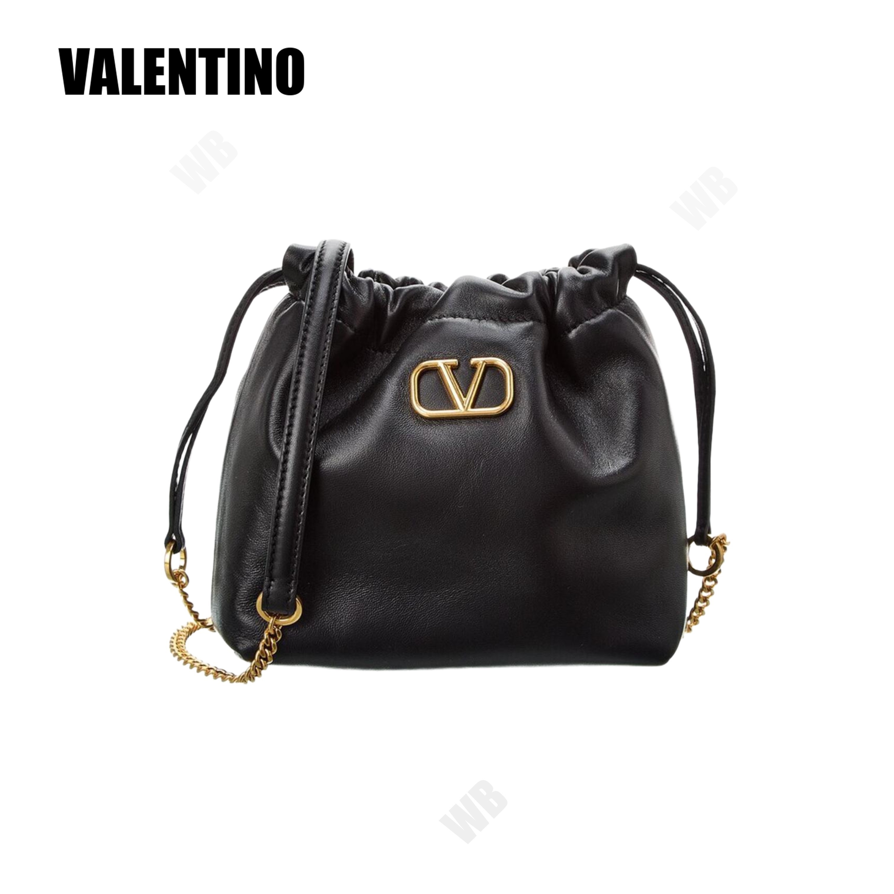 [VALENTINO] Vロゴ レザー バケットバッグ ☆送料込☆