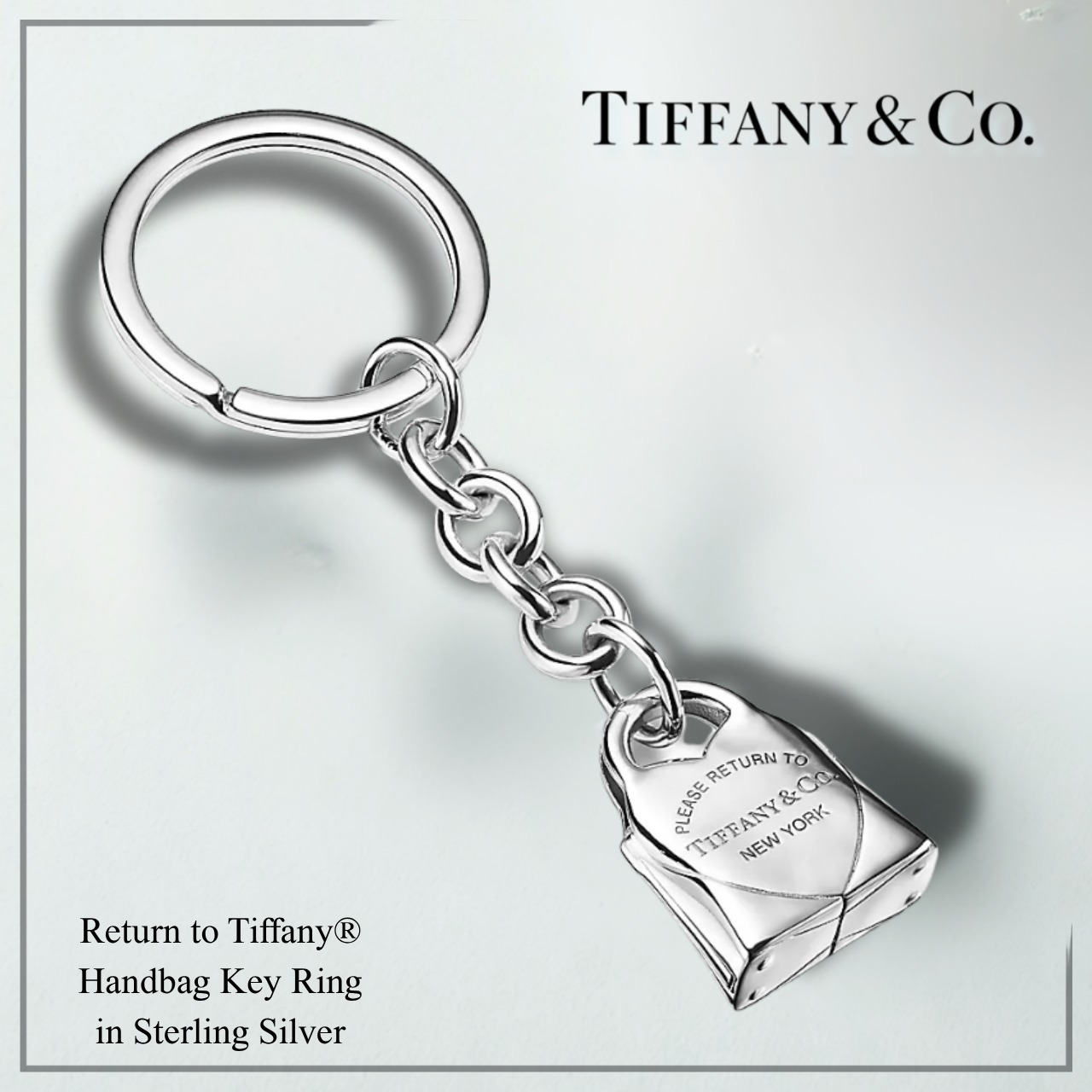 【Tiffany＆Co】上品可愛いバッグ型 シルバーチャームキーリング