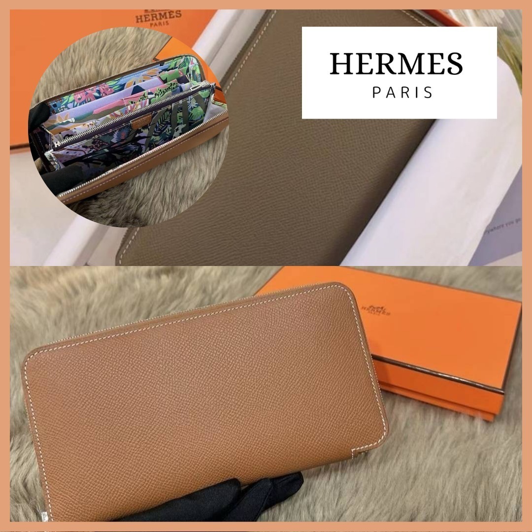 【上品なカラーが素敵】HERMES 長財布 シルクイン