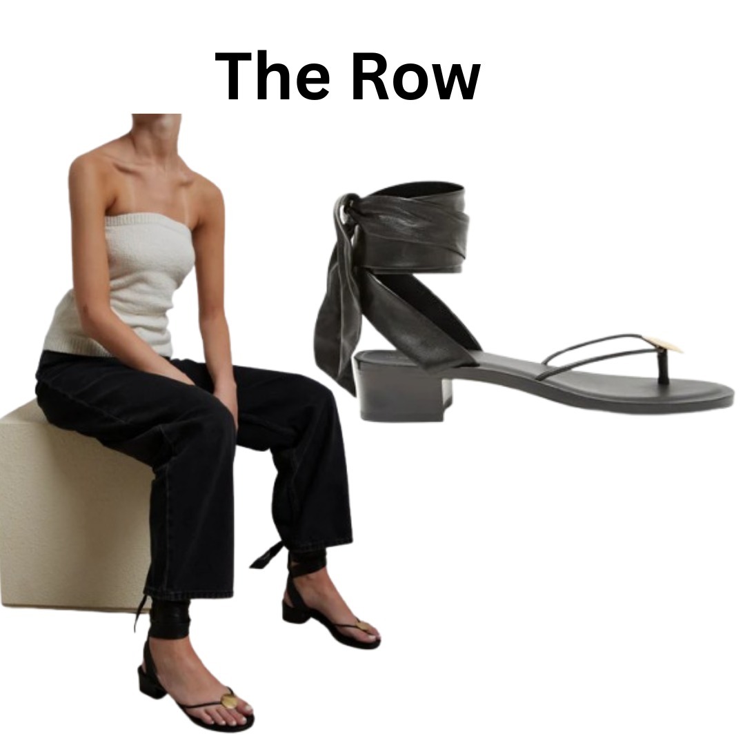 【公式サイト売切】The ROW コードレザーサンダル ブラック