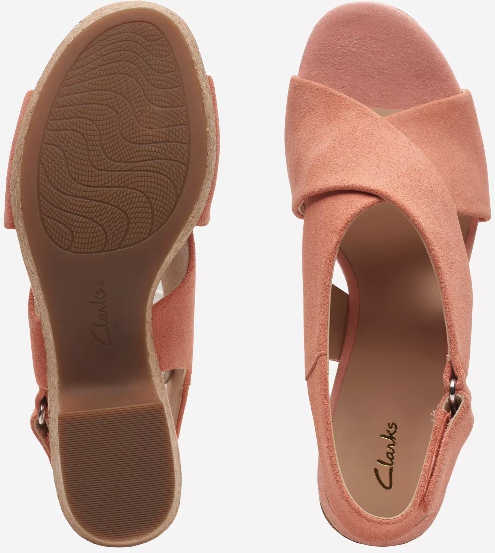 CLARKS コーラル ウエッジ サンダル コルク ヒール 7.5cm 軽量