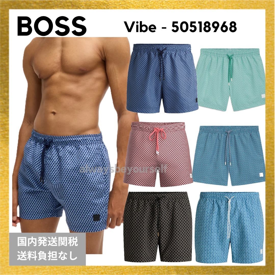 BOSS BLACK スイムショーツ オール オーバー ロゴ プリント
