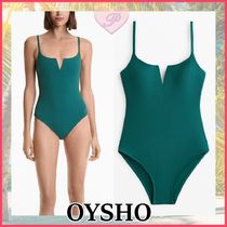 【OYSHO】フロントＶカットピケワンピース水着