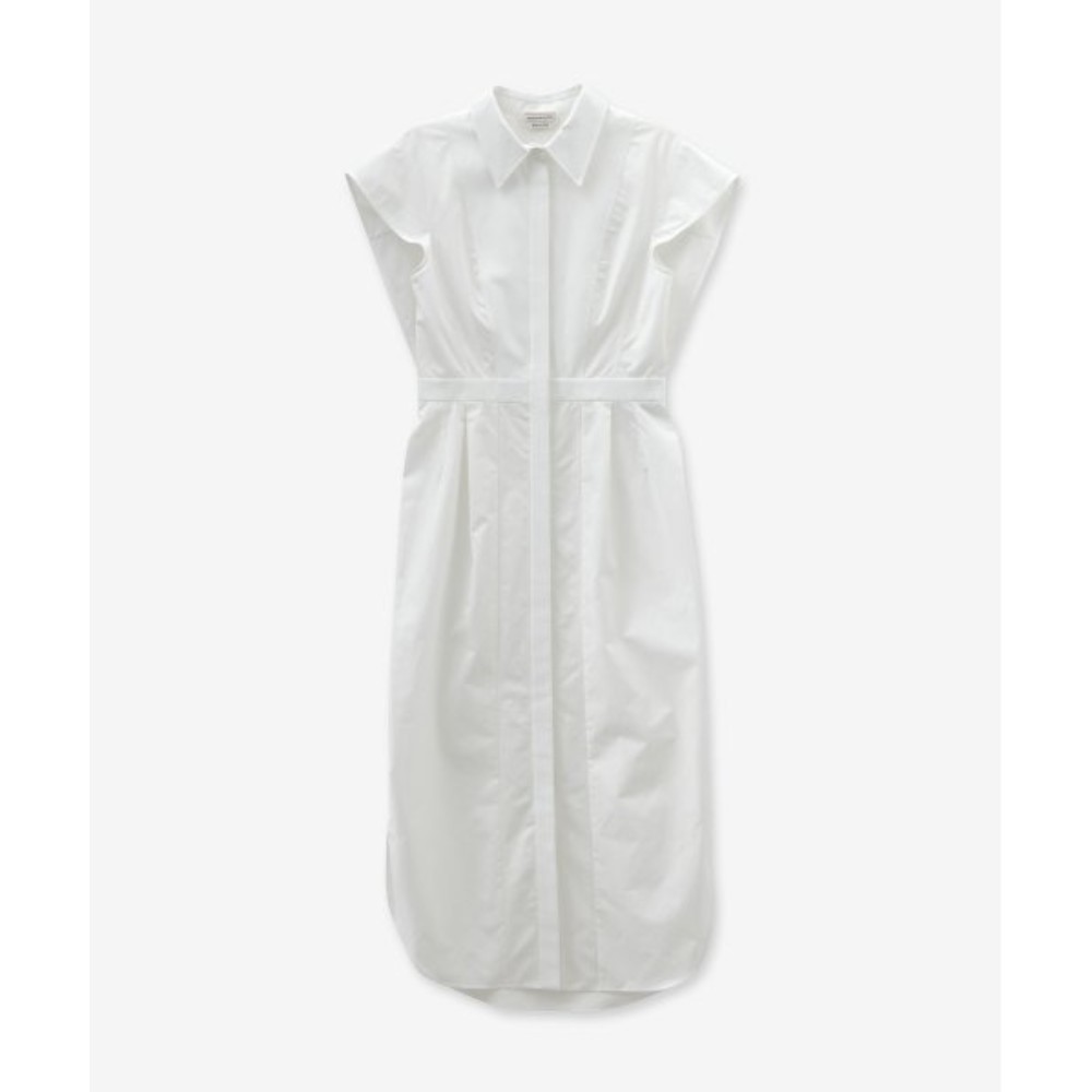 ■alexander mcqueen■ Pencil Shirt Dress Optic White 741654Q