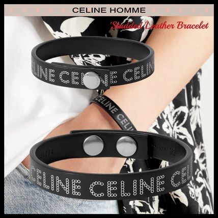 CELINE HOMME / セリーヌ オム/ 編み込みレザーブレスレット CELINE HOMME シルバートーン＆編み込みレザー ブレスレット