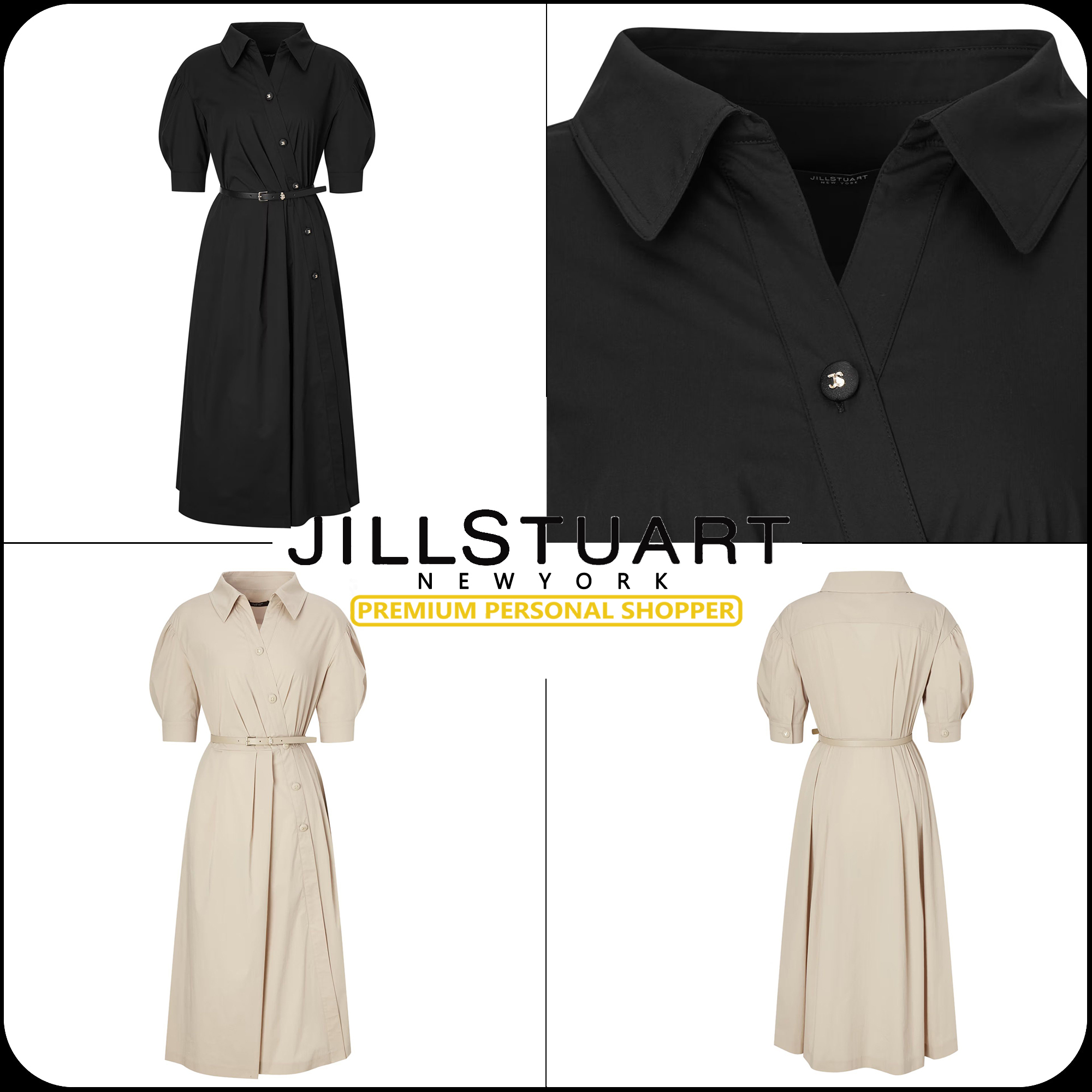 [JILLSTUART]★25SS★Belted Cotton Mix Short Sleeve Dress