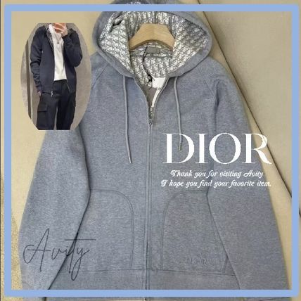 【国内発送♪】DIOR フード付き ジャケット パーカー DIOR | LOGO EMBROIDERED HOODIE BLACK フーディ (Dior/パーカー